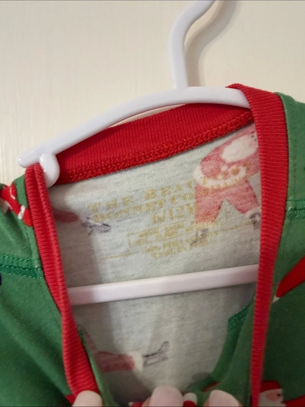 The Beaufort Bonnet Co Santa 6-12m Print One-Piece Pajamas with Red Trim